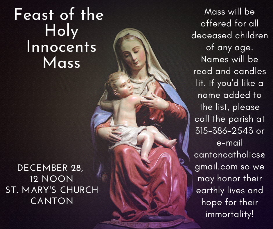 201214 Holy Innocents Mass Ad